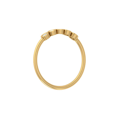 0.15 CT Bezel Set Round Diamond Engagement Ring for Her In 14KT Gold Plated Minimalist Style Lab Grown or Natural - HIGHCARAT DIAMONDS