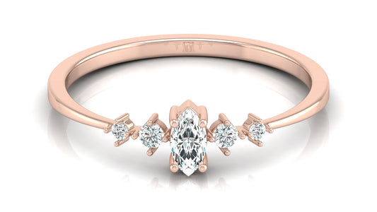 0.16 CT Round And Marquise Lab OR Natural Diamond Band Ring Anniversary Special - HIGHCARAT DIAMONDS