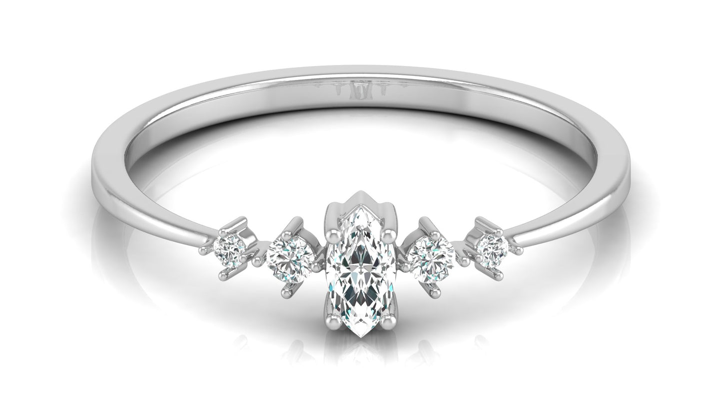 0.16 CT Round And Marquise Lab OR Natural Diamond Band Ring Anniversary Special - HIGHCARAT DIAMONDS