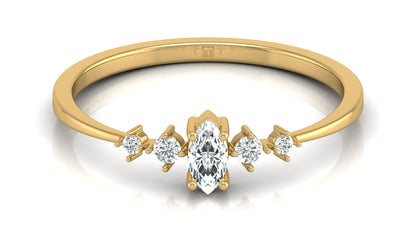 0.16 CT Round And Marquise Lab OR Natural Diamond Band Ring Anniversary Special - HIGHCARAT DIAMONDS