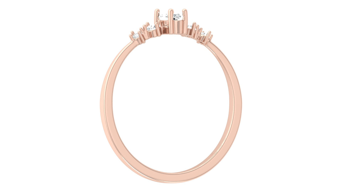 0.16 CT Round And Marquise Lab OR Natural Diamond Band Ring Anniversary Special - HIGHCARAT DIAMONDS