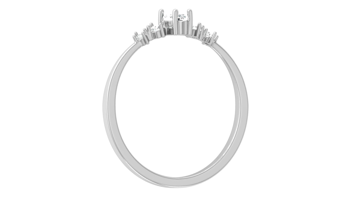 0.16 CT Round And Marquise Lab OR Natural Diamond Band Ring Anniversary Special - HIGHCARAT DIAMONDS