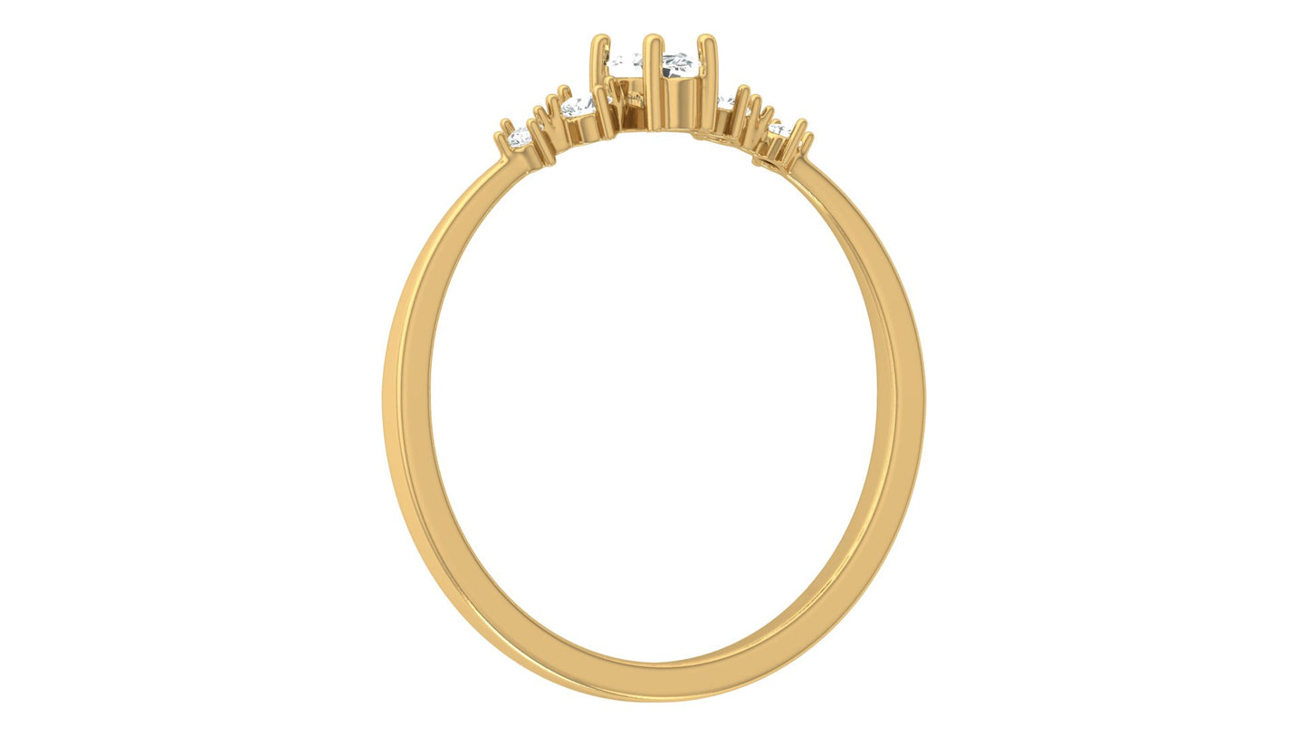 0.16 CT Round And Marquise Lab OR Natural Diamond Band Ring Anniversary Special - HIGHCARAT DIAMONDS