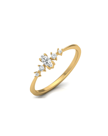 0.16 CT Round And Marquise Lab OR Natural Diamond Band Ring Anniversary Special - HIGHCARAT DIAMONDS