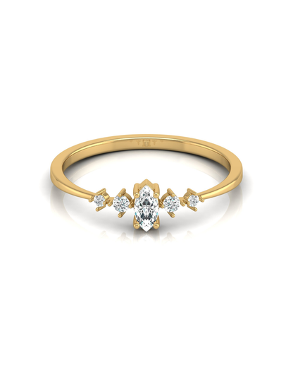 0.16 CT Round And Marquise Lab OR Natural Diamond Band Ring Anniversary Special - HIGHCARAT DIAMONDS