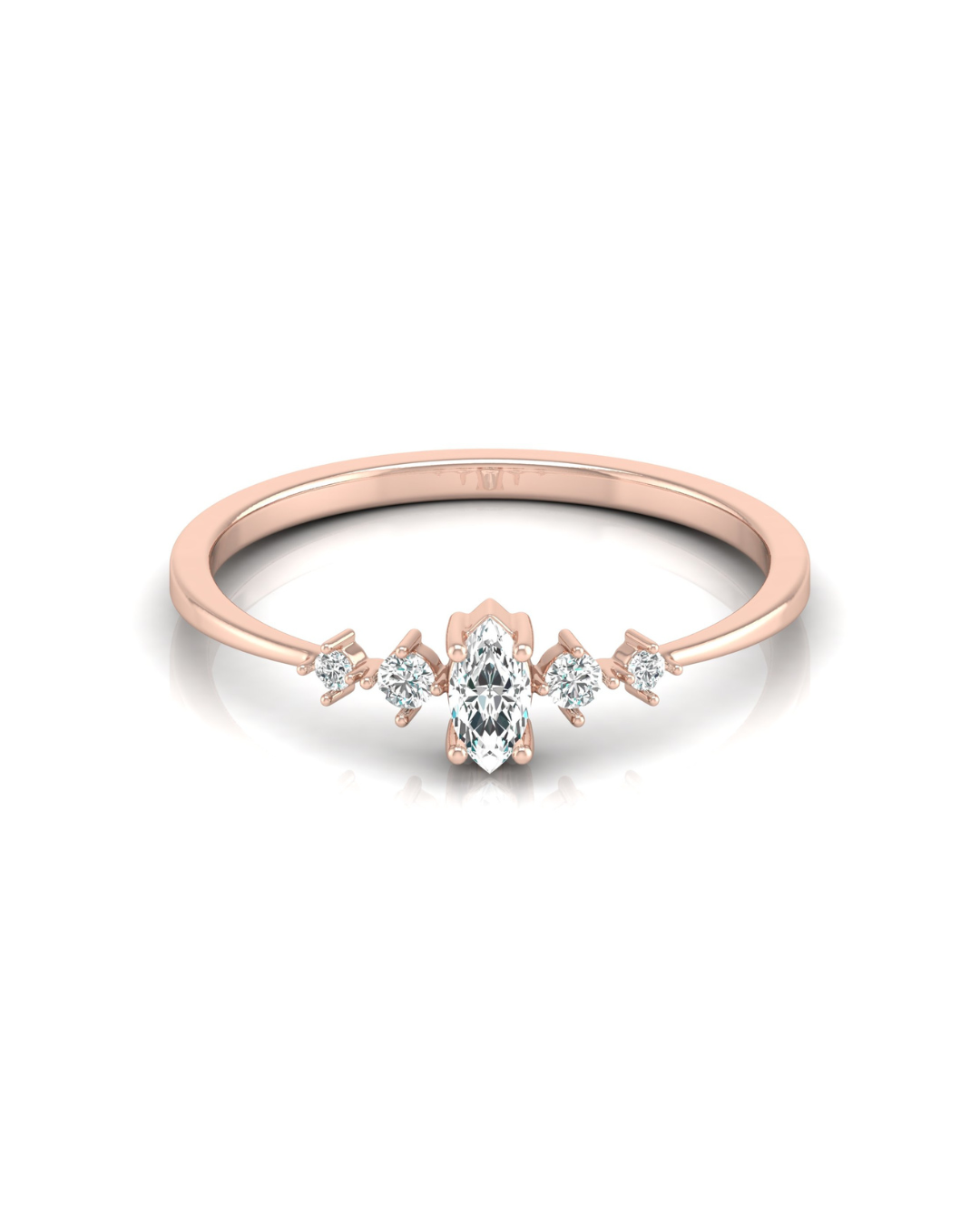 0.16 CT Round And Marquise Lab OR Natural Diamond Band Ring Anniversary Special - HIGHCARAT DIAMONDS