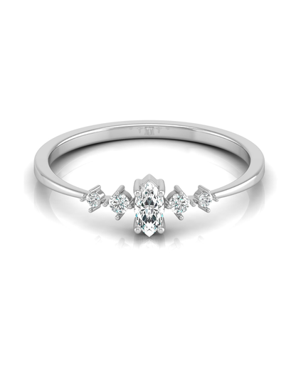 0.16 CT Round And Marquise Lab OR Natural Diamond Band Ring Anniversary Special - HIGHCARAT DIAMONDS