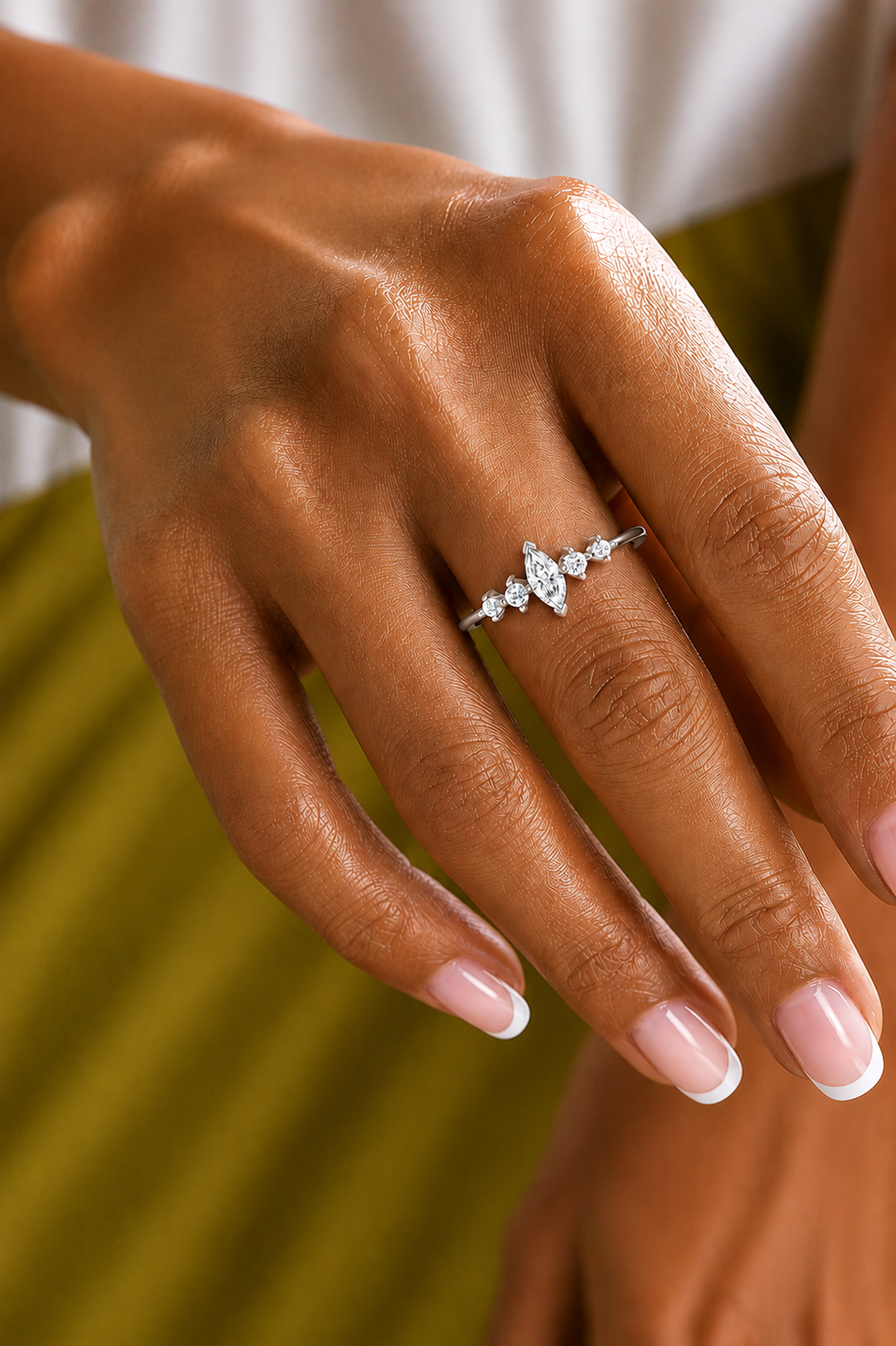 0.16 CT Round And Marquise Lab OR Natural Diamond Band Ring Anniversary Special - HIGHCARAT DIAMONDS