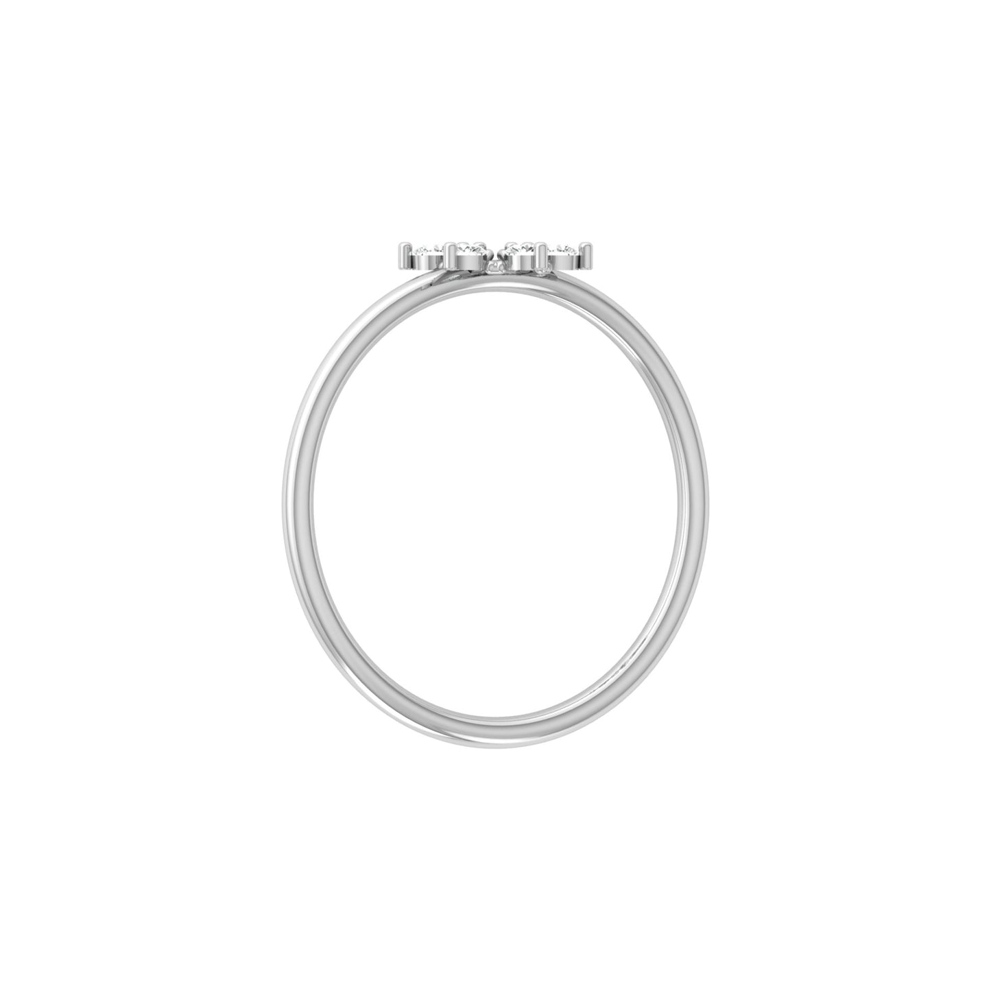 0.16 Carat Floral Diamond Wedding Ring Affordable Round Diamond Band for Women in Solid Gold - HIGHCARAT DIAMONDS