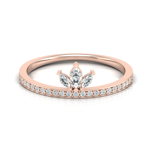 0.17 CT Dainty Crystal Tiara Crown Wedding Ring for Her Elegant Bridal Band In Natural And Labgrown Diamonds - HIGHCARAT DIAMONDS