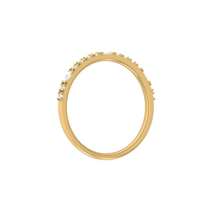 0.17 CT Round And Marquise Shaped Half Eternity Wedding Band Ring For Women's - HIGHCARAT DIAMONDS
