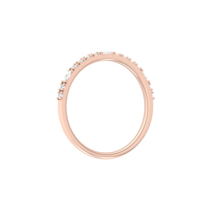 0.17 CT Round And Marquise Shaped Half Eternity Wedding Band Ring For Women's - HIGHCARAT DIAMONDS