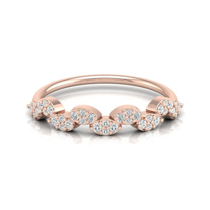 0.22 Carat Round Diamond Minimalist Wedding Band Ring Dainty Gold Ring for Her - HIGHCARAT DIAMONDS