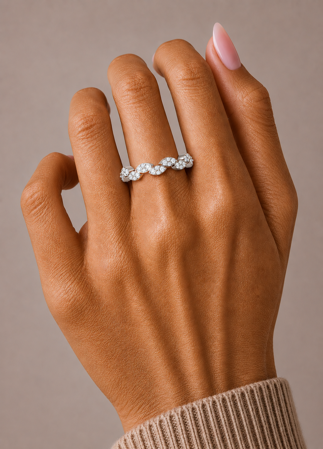 0.22 Carat Round Diamond Minimalist Wedding Band Ring Dainty Gold Ring for Her - HIGHCARAT DIAMONDS