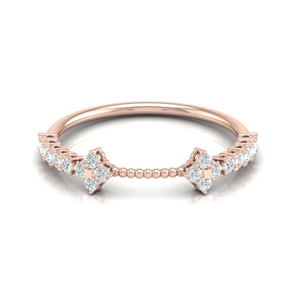 0.23 CT Round Diamond Band Ring Affordable Lab-Grown Diamond Ring in Solid Gold - HIGHCARAT DIAMONDS