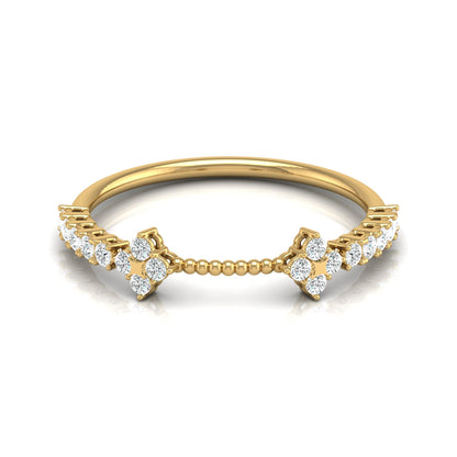 0.23 CT Round Diamond Band Ring Affordable Lab-Grown Diamond Ring in Solid Gold - HIGHCARAT DIAMONDS
