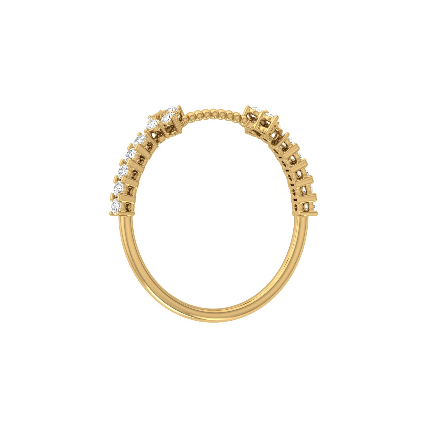 0.23 CT Round Diamond Band Ring Affordable Lab-Grown Diamond Ring in Solid Gold - HIGHCARAT DIAMONDS