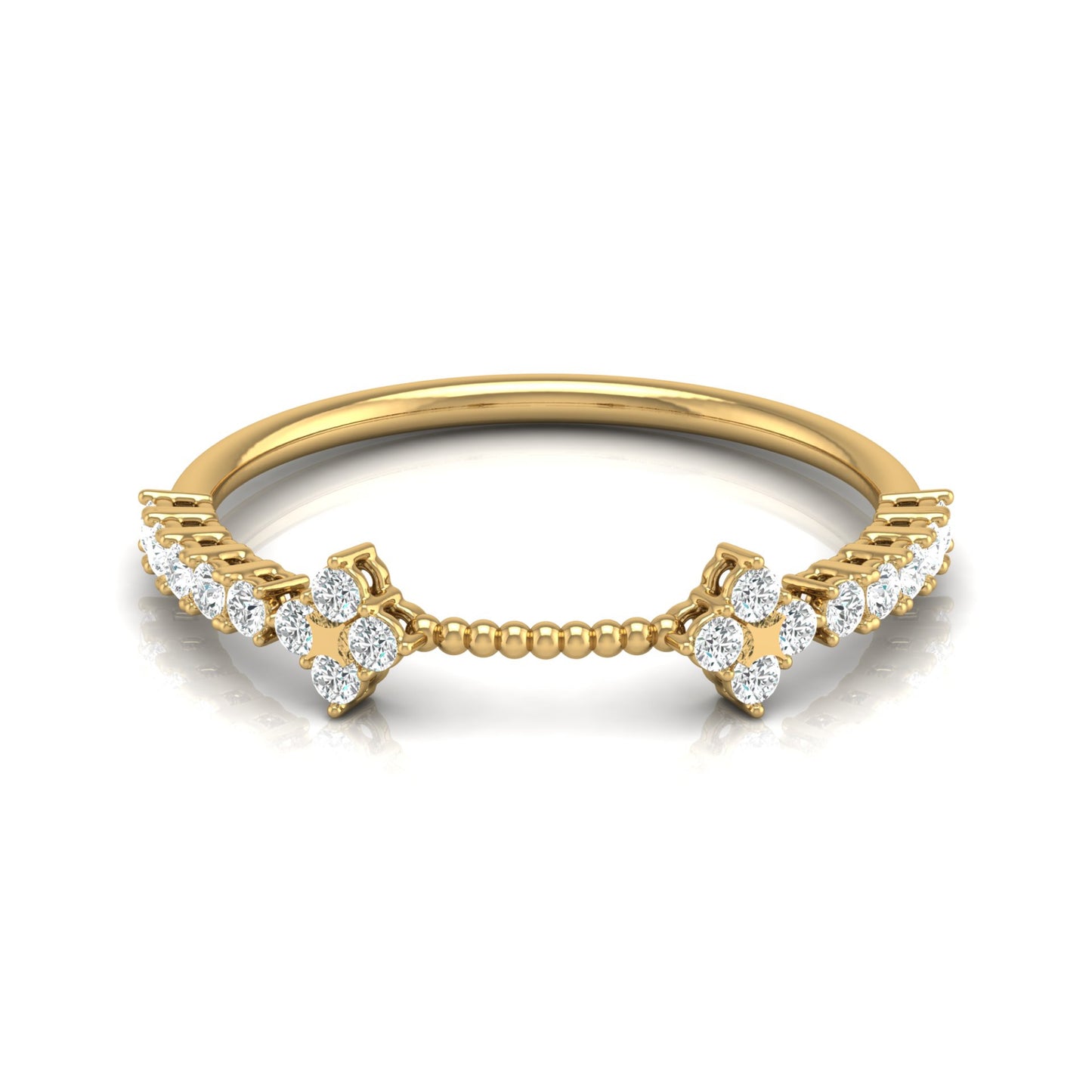 0.23 CT Round Diamond Band Ring Affordable Lab-Grown Diamond Ring in Solid Gold - HIGHCARAT DIAMONDS