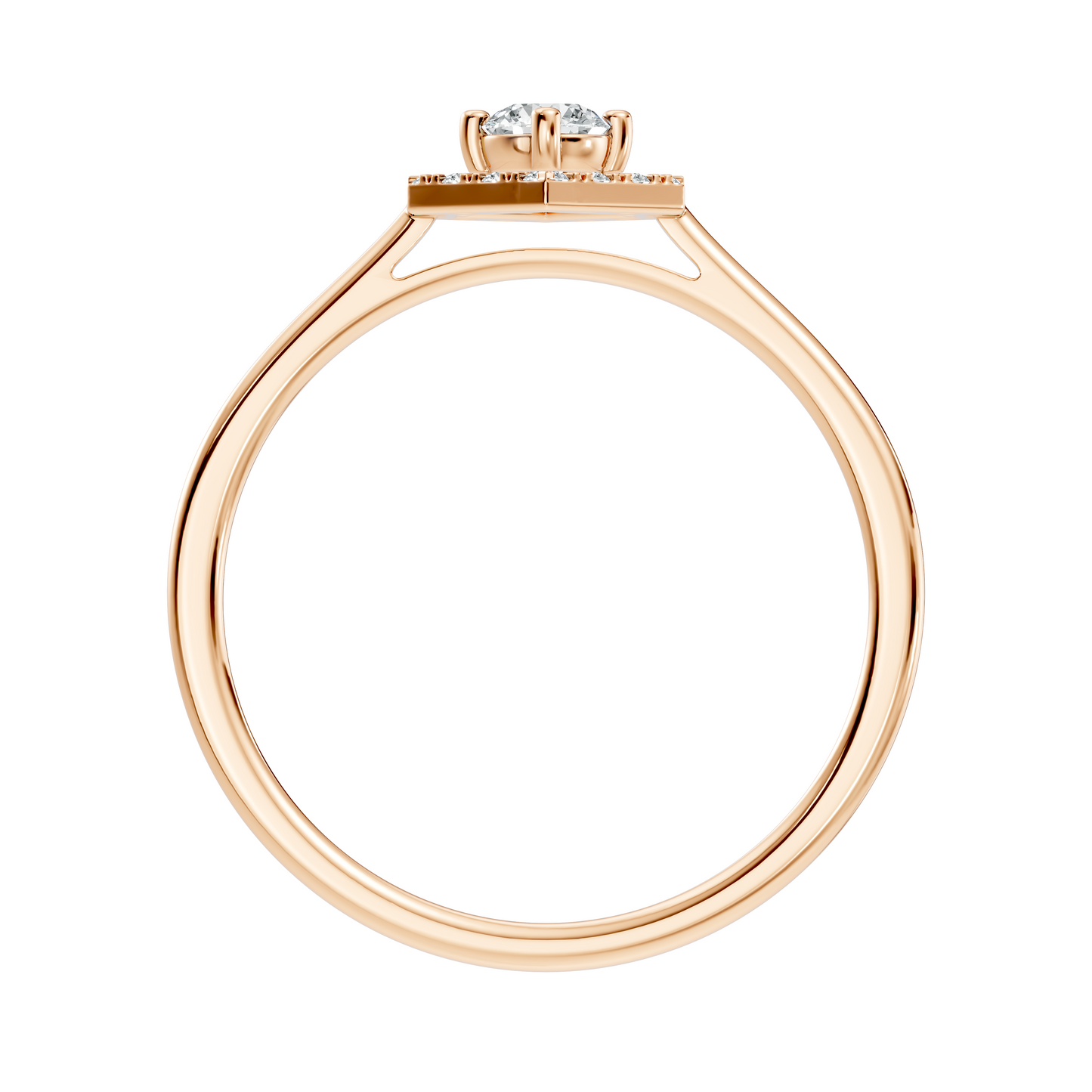 0.26 Ct Round Cut Lab-Grown Diamond Solitaire Halo Ring