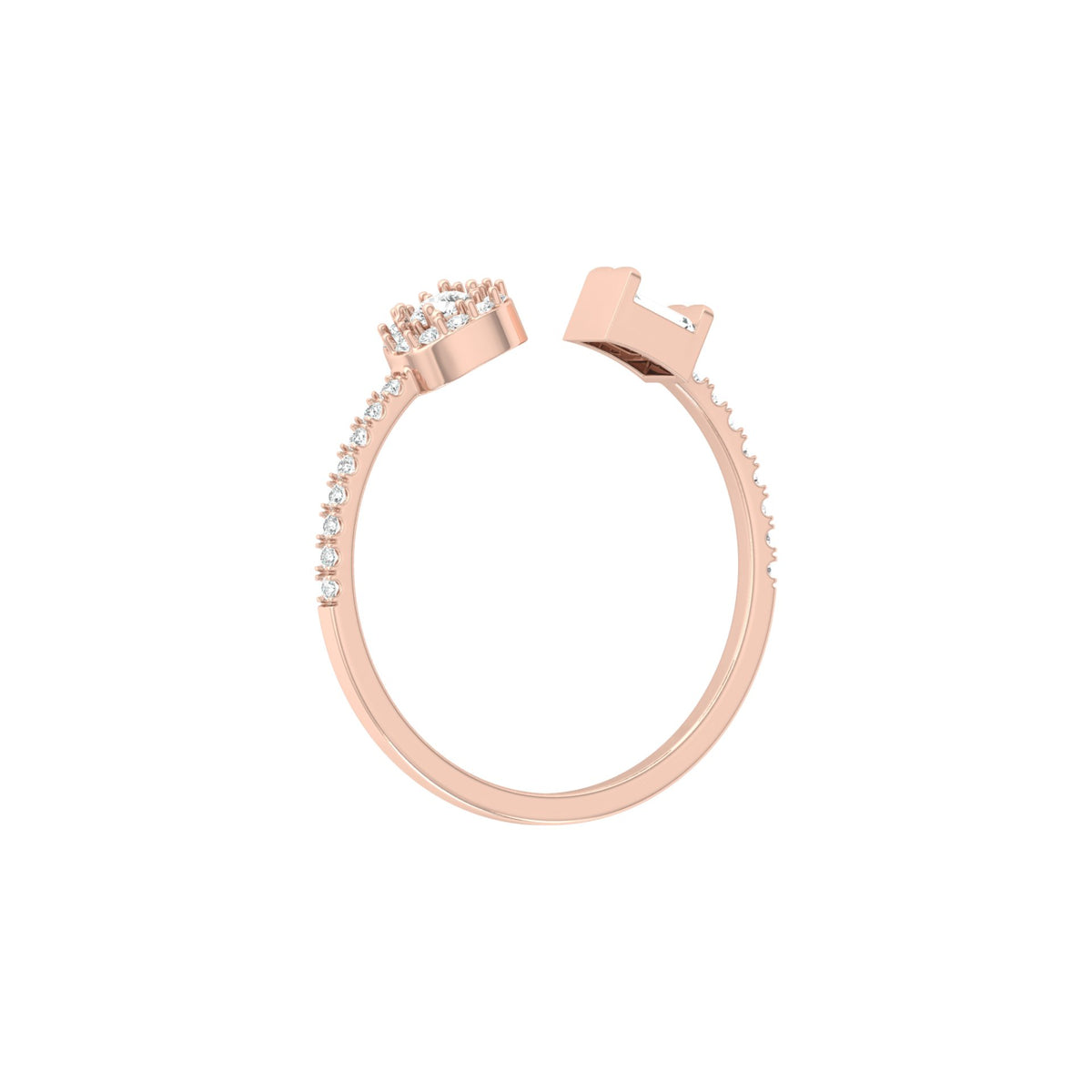 0.28 CT Pear & Round Cut Open Cuff Band Ring Mix & Match Modern Elegance - HIGHCARAT DIAMONDS