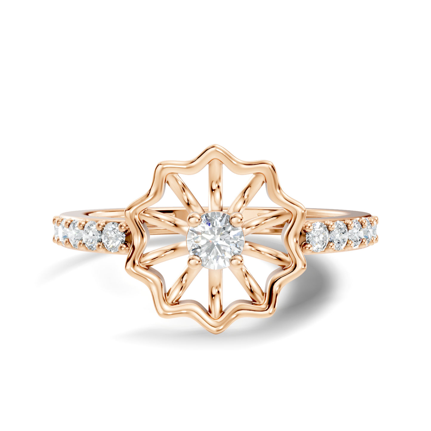 Round Cut Lab Grown & Natural Diamond Unique Delicate Vintage Half Eternity Dainty Wedding Ring For Her - HIGHCARAT DIAMONDS