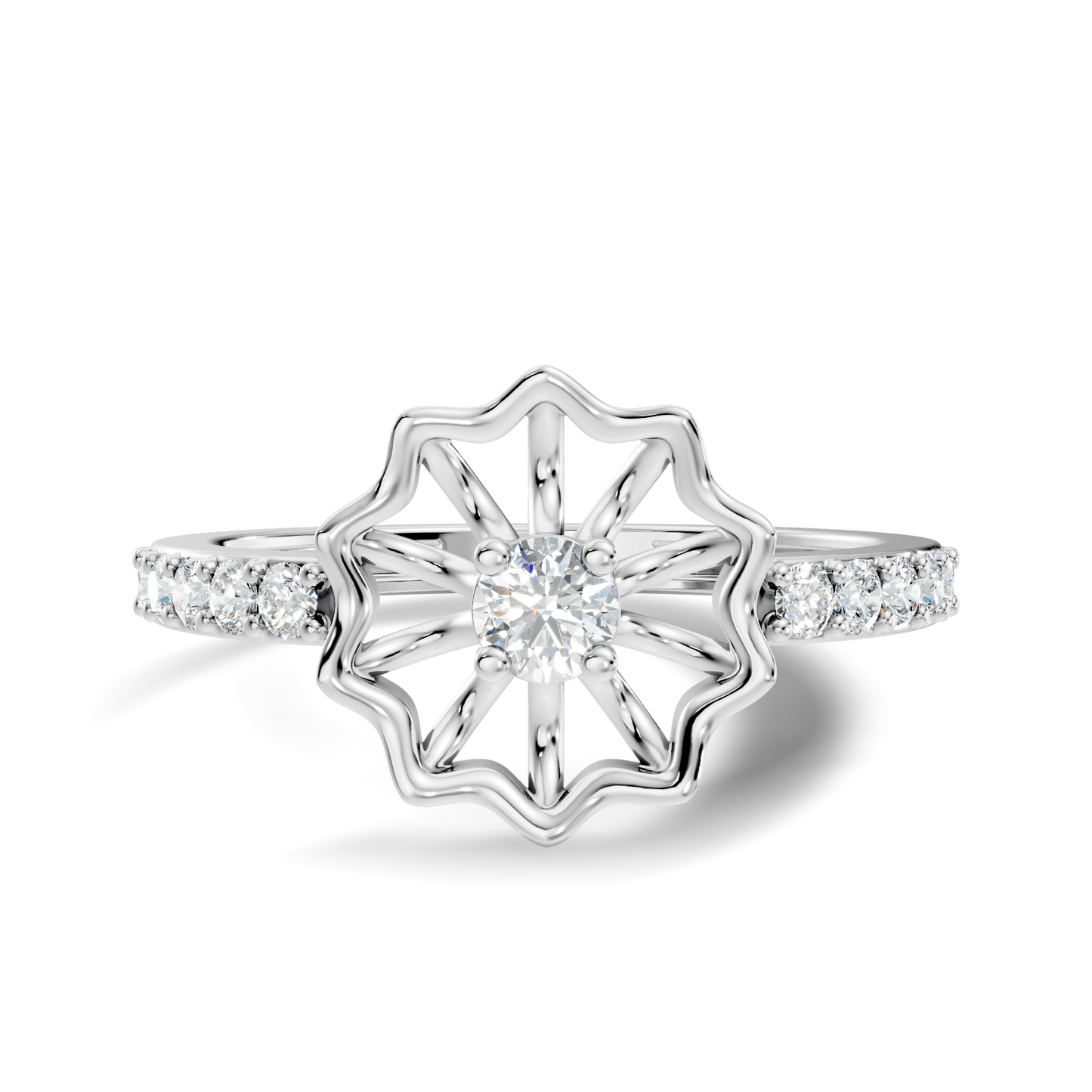 Round Cut Lab Grown & Natural Diamond Unique Delicate Vintage Half Eternity Dainty Wedding Ring For Her - HIGHCARAT DIAMONDS