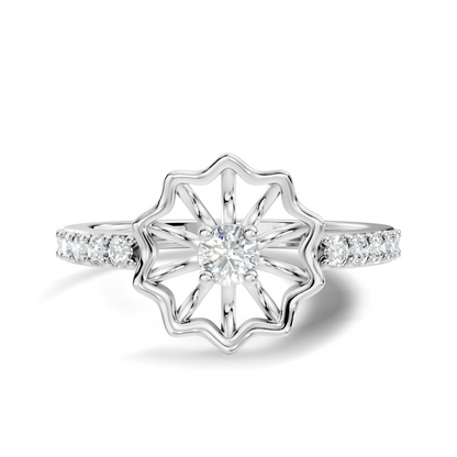 Round Cut Lab Grown & Natural Diamond Unique Delicate Vintage Half Eternity Dainty Wedding Ring For Her - HIGHCARAT DIAMONDS