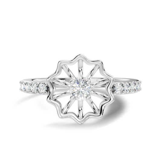 Round Cut Lab Grown & Natural Diamond Unique Delicate Vintage Half Eternity Dainty Wedding Ring For Her - HIGHCARAT DIAMONDS