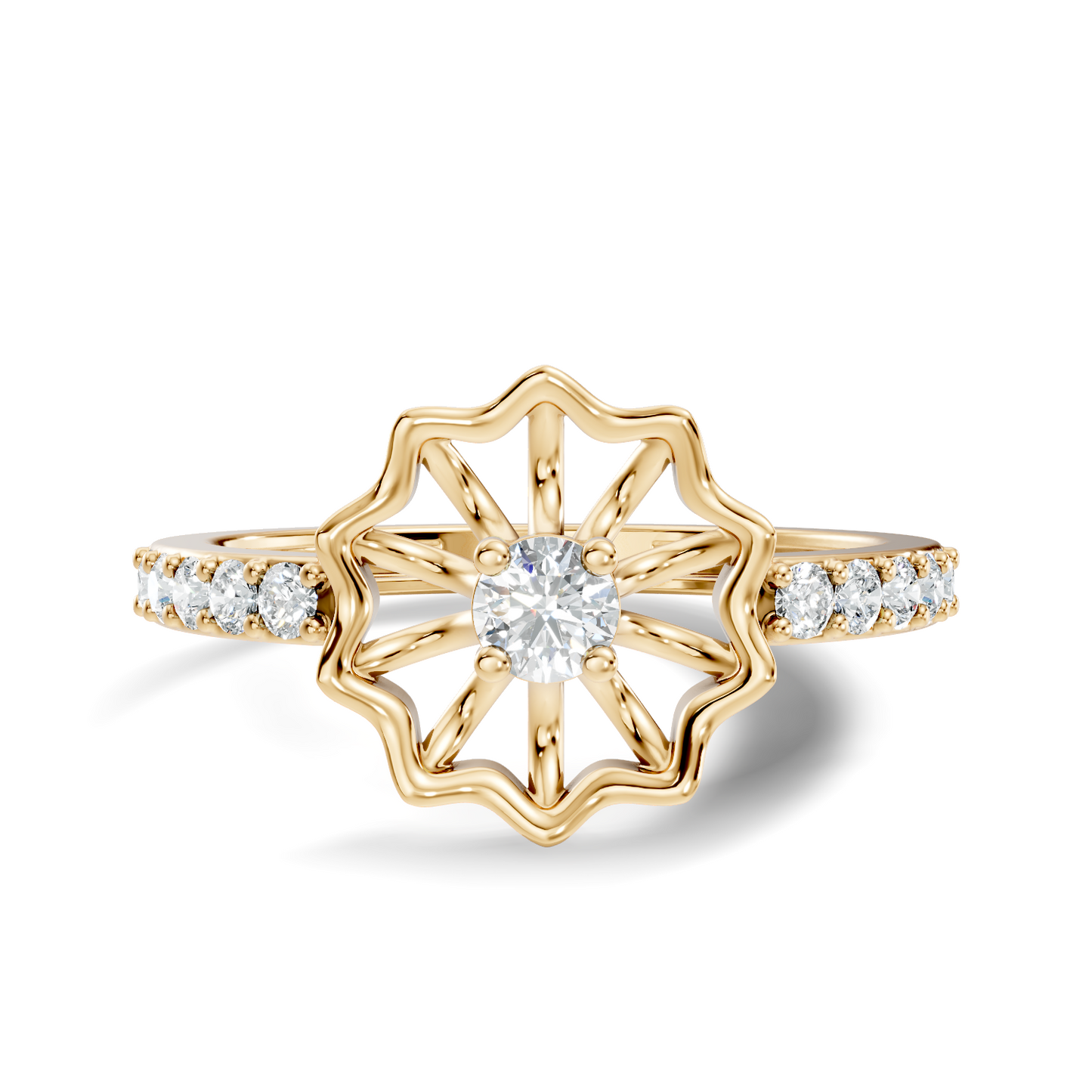 Round Cut Lab Grown & Natural Diamond Unique Delicate Vintage Half Eternity Dainty Wedding Ring For Her - HIGHCARAT DIAMONDS