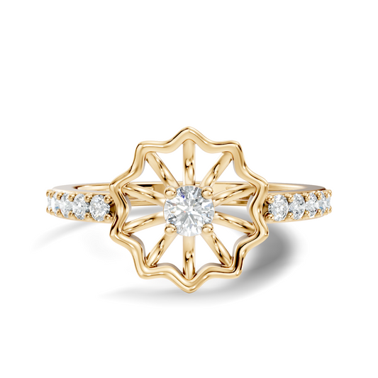 Round Cut Lab Grown & Natural Diamond Unique Delicate Vintage Half Eternity Dainty Wedding Ring For Her - HIGHCARAT DIAMONDS