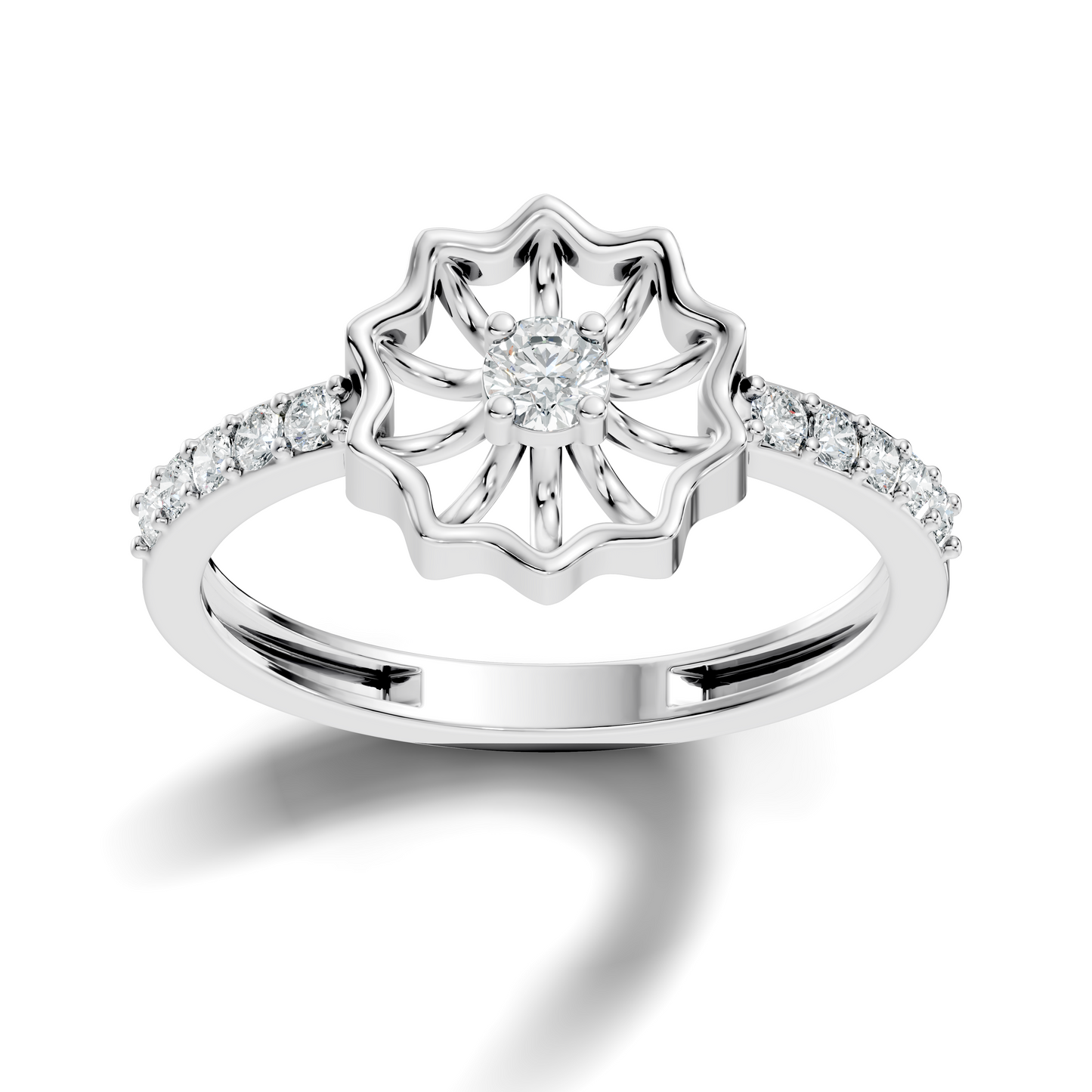 Round Cut Lab Grown & Natural Diamond Unique Delicate Vintage Half Eternity Dainty Wedding Ring For Her - HIGHCARAT DIAMONDS