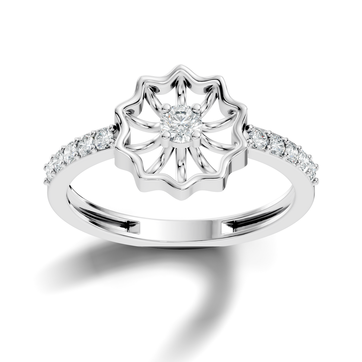 Round Cut Lab Grown & Natural Diamond Unique Delicate Vintage Half Eternity Dainty Wedding Ring For Her - HIGHCARAT DIAMONDS