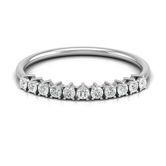 Minimalist 0.30 CT Round-Cut Labgrown Diamond Half Eternity Band Ring for Stacking - HIGHCARAT DIAMONDS