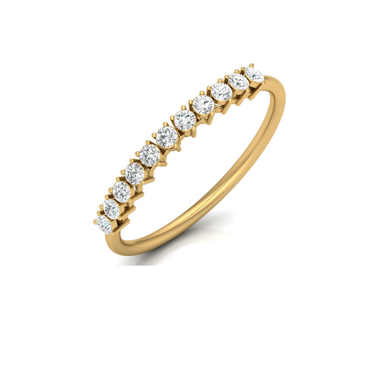 Minimalist 0.30 CT Round-Cut Labgrown Diamond Half Eternity Band Ring for Stacking - HIGHCARAT DIAMONDS