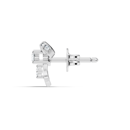 Elegance Round Shape Natural & Lab Grown Diamond Dazzling  Copy Ribbon Type Girl Diamond Earring - HIGHCARAT DIAMONDS
