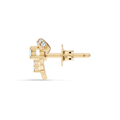 Elegance Round Shape Natural & Lab Grown Diamond Dazzling  Copy Ribbon Type Girl Diamond Earring - HIGHCARAT DIAMONDS