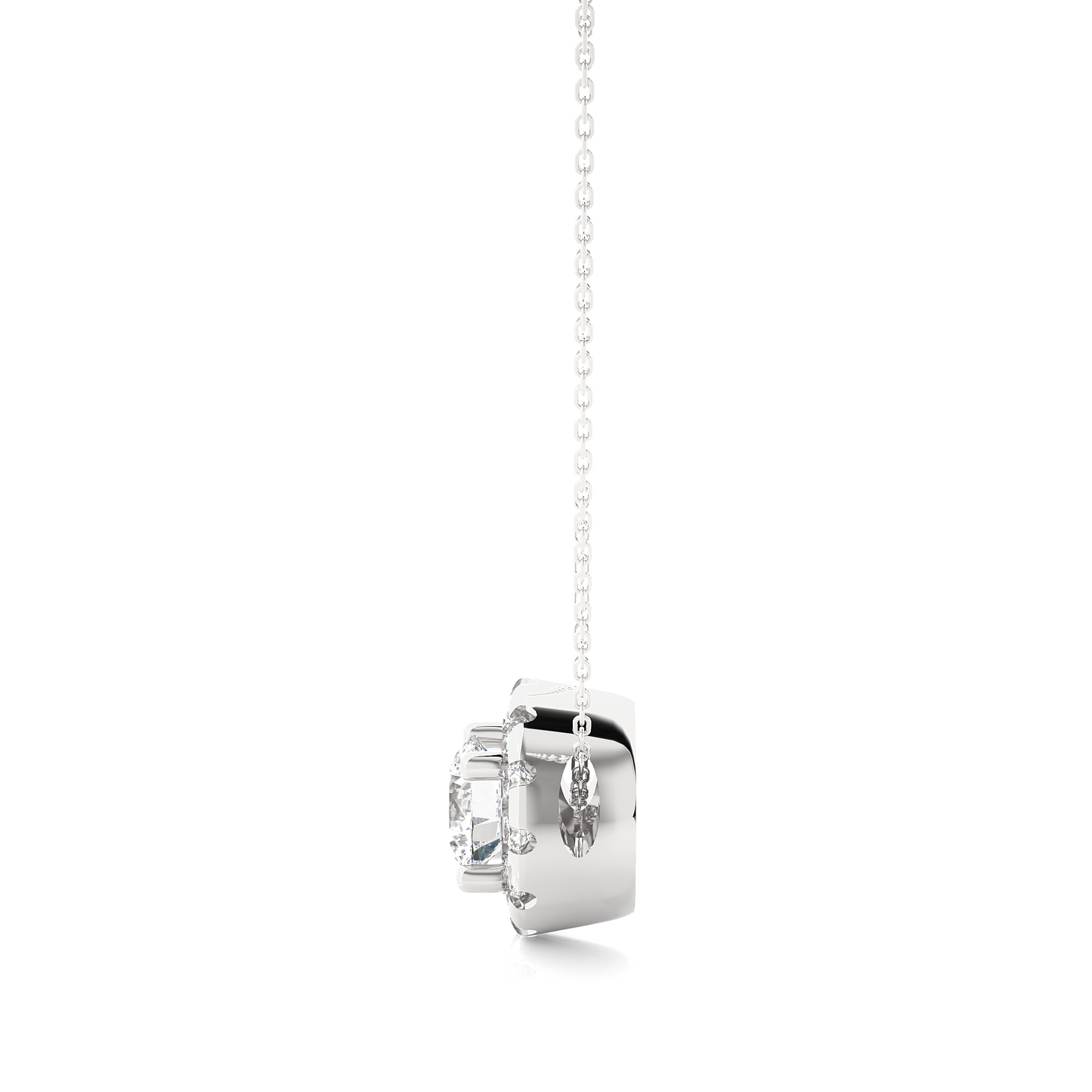 0.34 Carat Round Lab-Grown Diamond Halo pendants Shop elegant Pendant for women & exquisite gold pendant - HIGHCARAT DIAMONDS