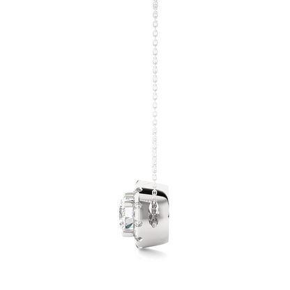 0.34 Carat Round Lab-Grown Diamond Halo pendants Shop elegant Pendant for women & exquisite gold pendant - HIGHCARAT DIAMONDS