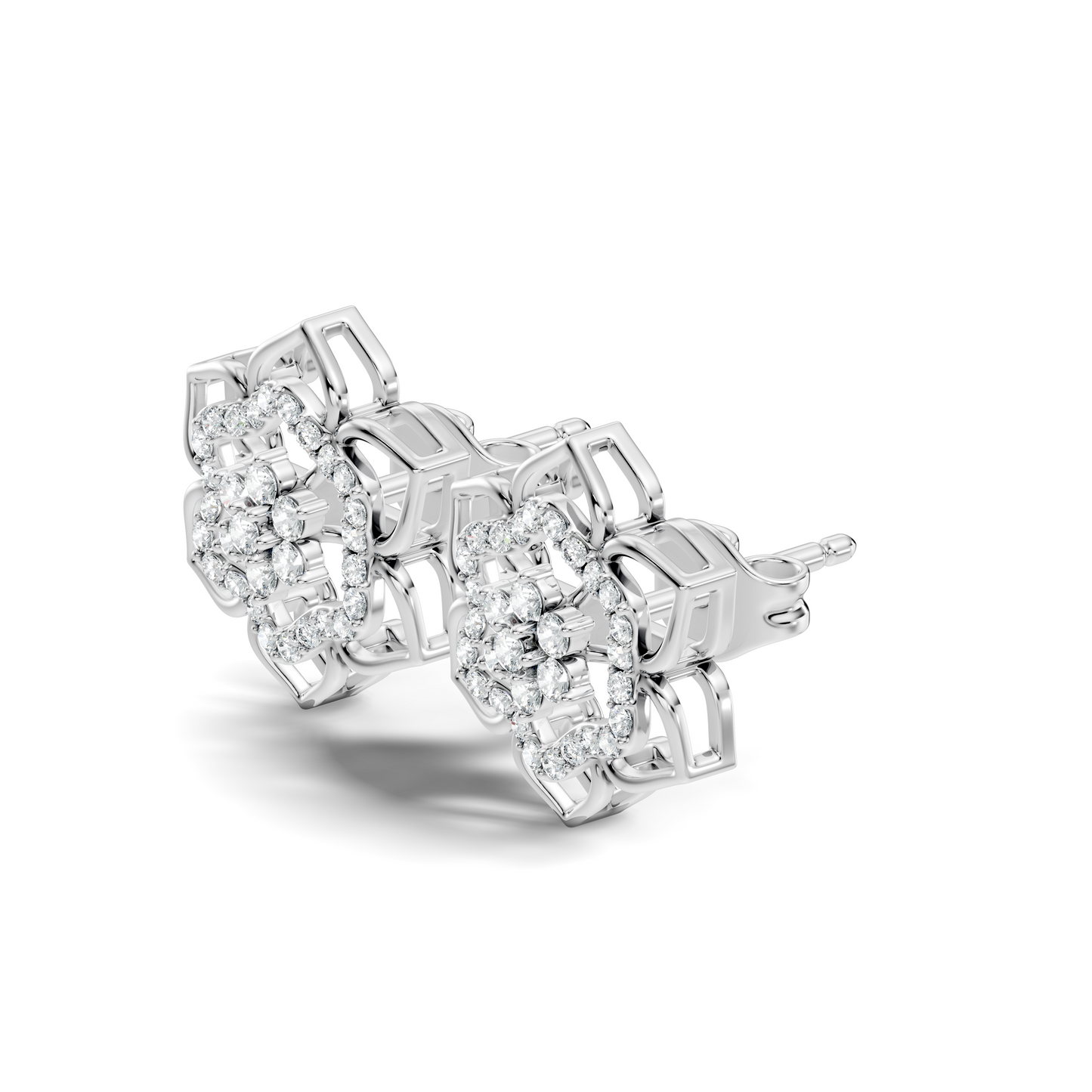 18k Solid Gold Natural & Lab Grown Round Shape Diamond New Classic Elegance Diamond Earrings For Women - HIGHCARAT DIAMONDS