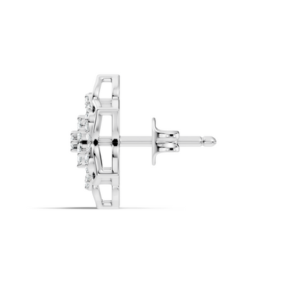 18k Solid Gold Natural & Lab Grown Round Shape Diamond New Classic Elegance Diamond Earrings For Women - HIGHCARAT DIAMONDS