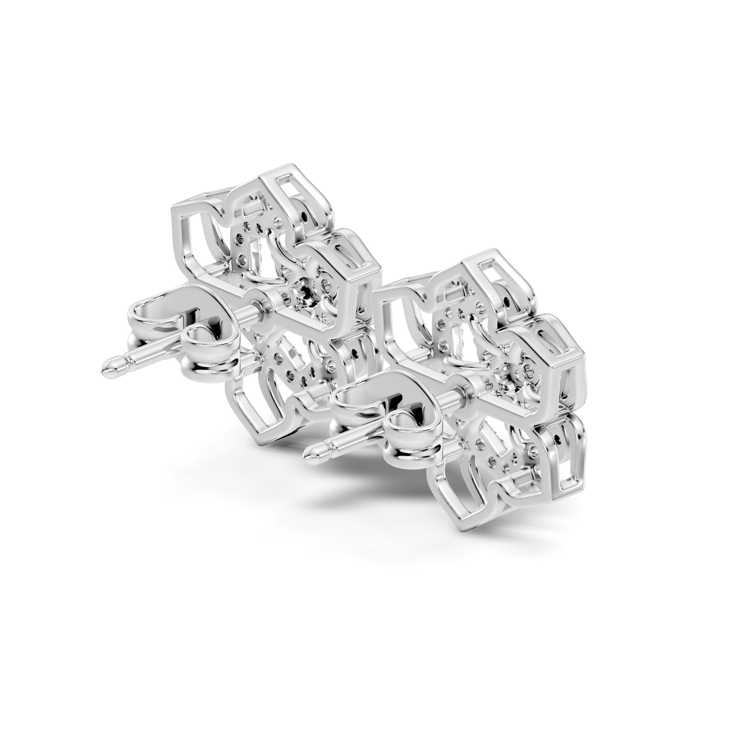 18k Solid Gold Natural & Lab Grown Round Shape Diamond New Classic Elegance Diamond Earrings For Women - HIGHCARAT DIAMONDS