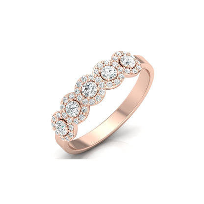 0.45 Carat Round Shaped Diamond Band Stunning Eternity Diamond Band Rings in 14K Solid Gold