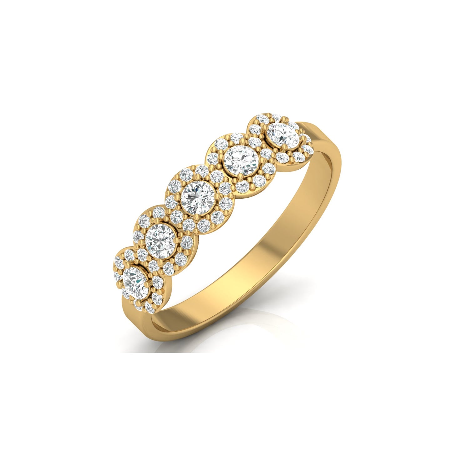 0.45 Carat Round Shaped Diamond Band Stunning Eternity Diamond Band Rings in 14K Solid Gold