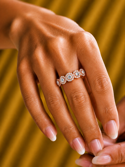 0.45 Carat Round Shaped Diamond Band Stunning Eternity Diamond Band Rings in 14K Solid Gold - HIGHCARAT DIAMONDS