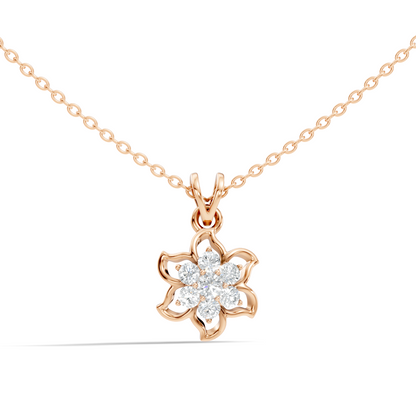 0.45 Ct Round Cut Diamond Pendant In 14K Yellow Gold Minimalist Gift For Her