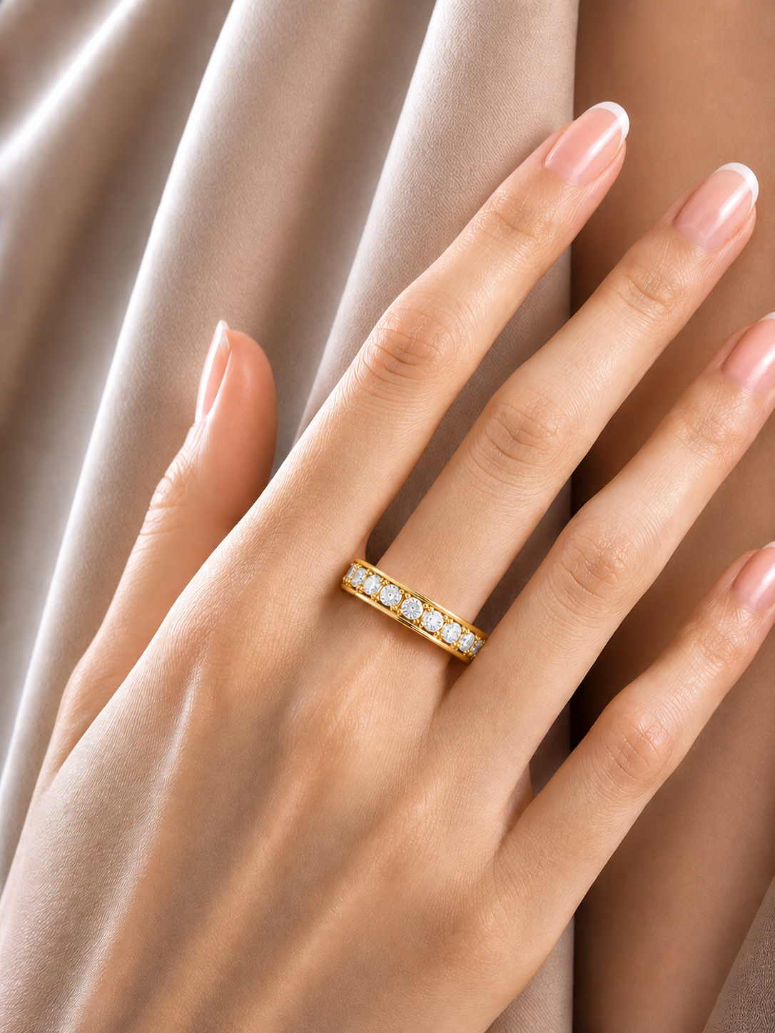 0.49 CT Round Diamond Channel Set Eternity Band Ring Special Anniversary Gift For Women's - HIGHCARAT DIAMONDS