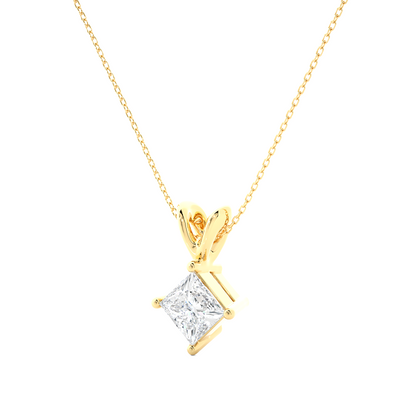 Elegant 0.50 Carat Diamond Solitiare Pendant Necklace Minimalist Gold Jewelry for Her - HIGHCARAT DIAMONDS