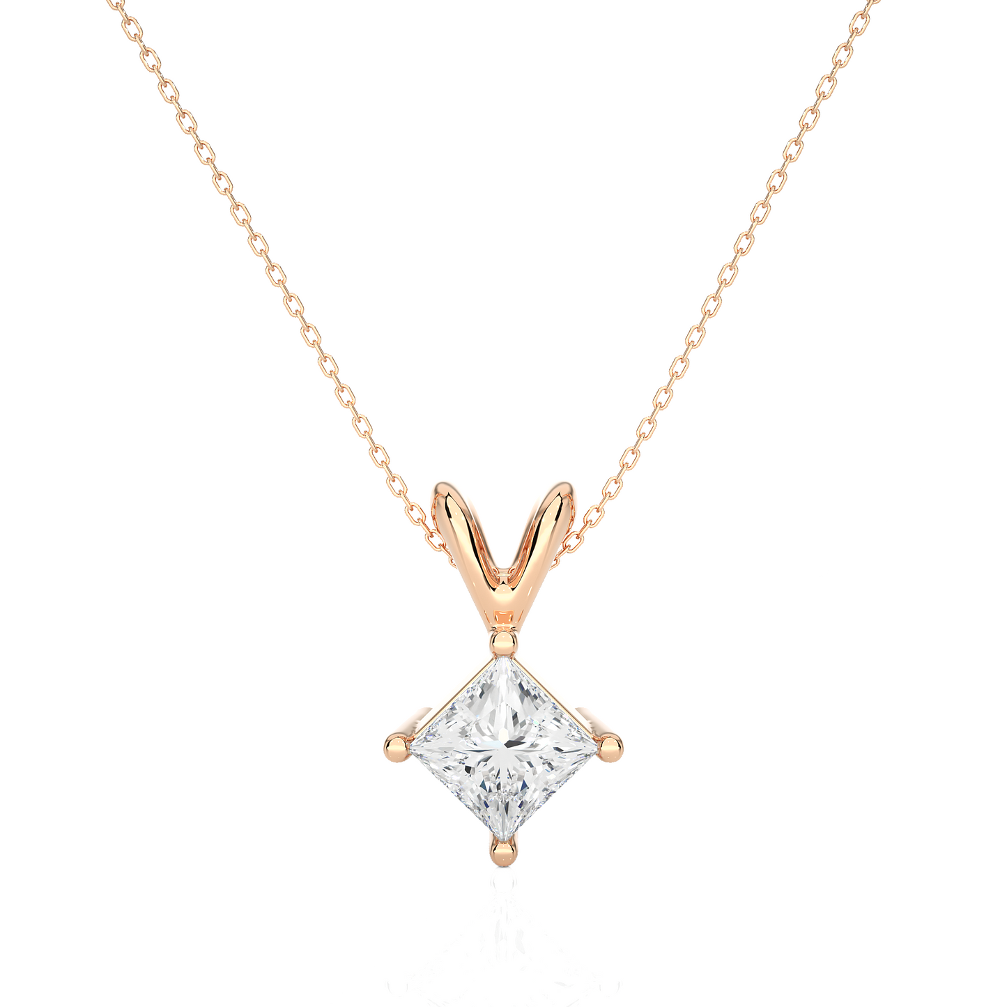 Elegant 0.50 Carat Diamond Solitiare Pendant Necklace Minimalist Gold Jewelry for Her - HIGHCARAT DIAMONDS