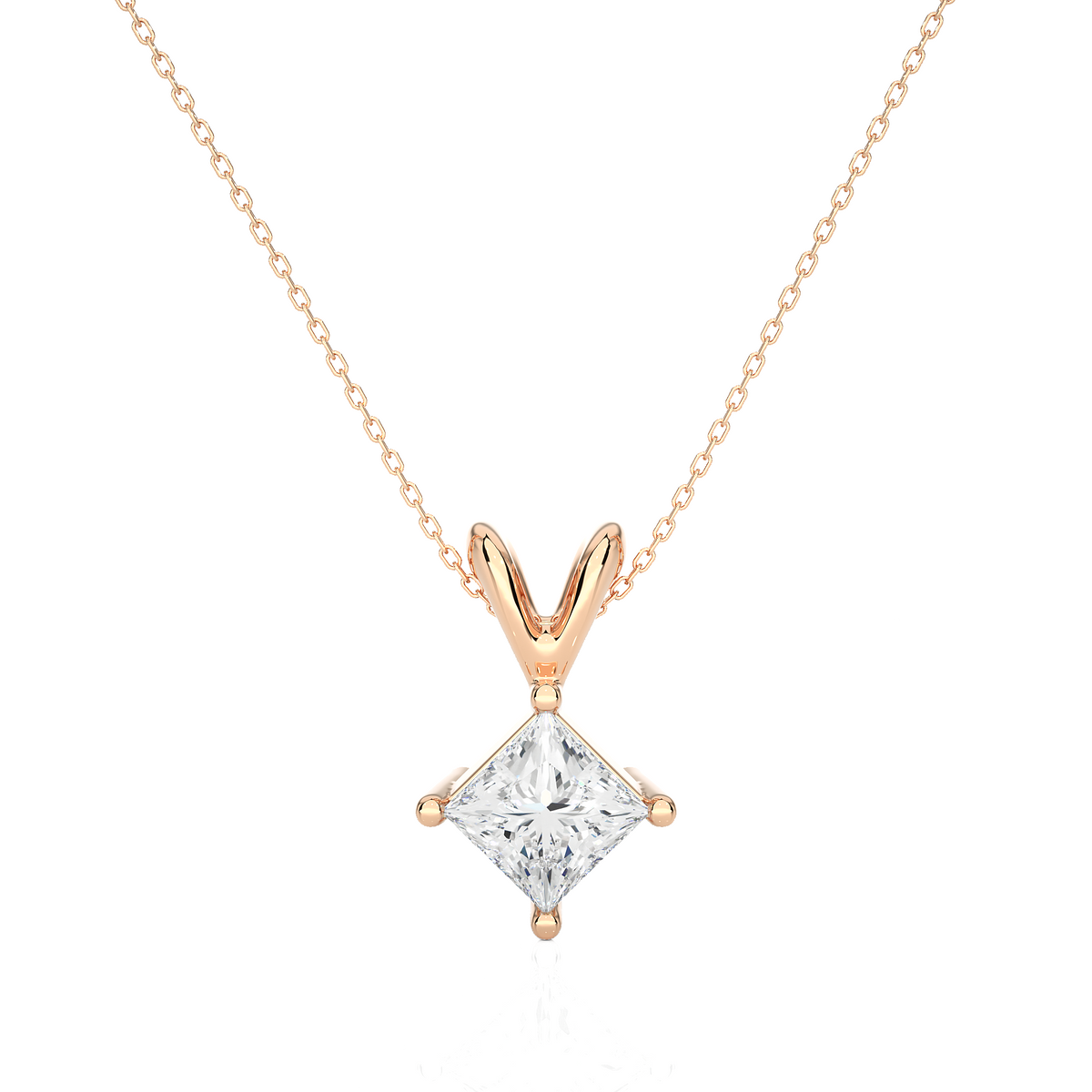 Elegant 0.50 Carat Diamond Solitiare Pendant Necklace Minimalist Gold Jewelry for Her - HIGHCARAT DIAMONDS