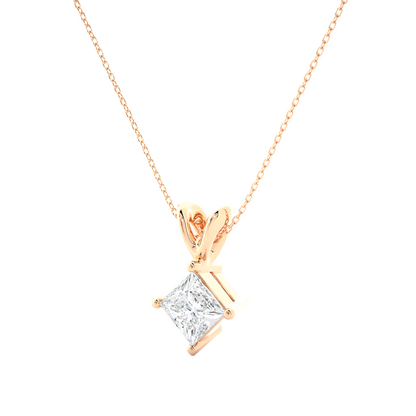 Elegant 0.50 Carat Diamond Solitiare Pendant Necklace Minimalist Gold Jewelry for Her - HIGHCARAT DIAMONDS